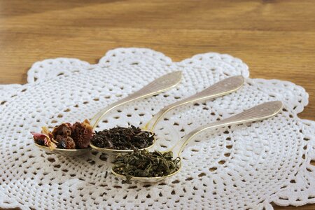 Dried fruit green tea teaspoon photo