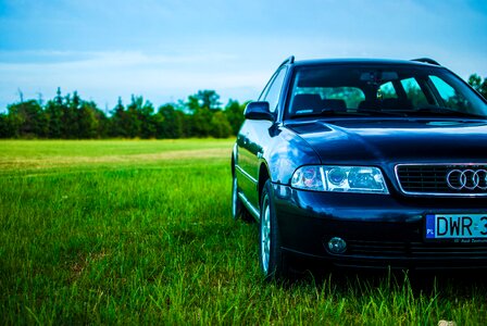 Car sky grass