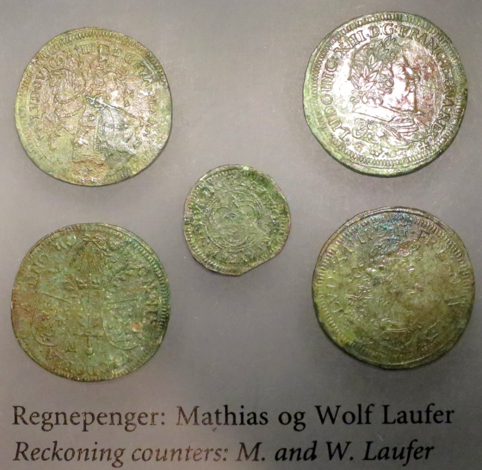 Coins (reckoning counters) of Mathias and Wolf Laufer, Archbiship's Pallace Museum
