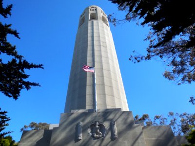 Coit Tower from the ground photo