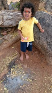 Boy curly hair india photo