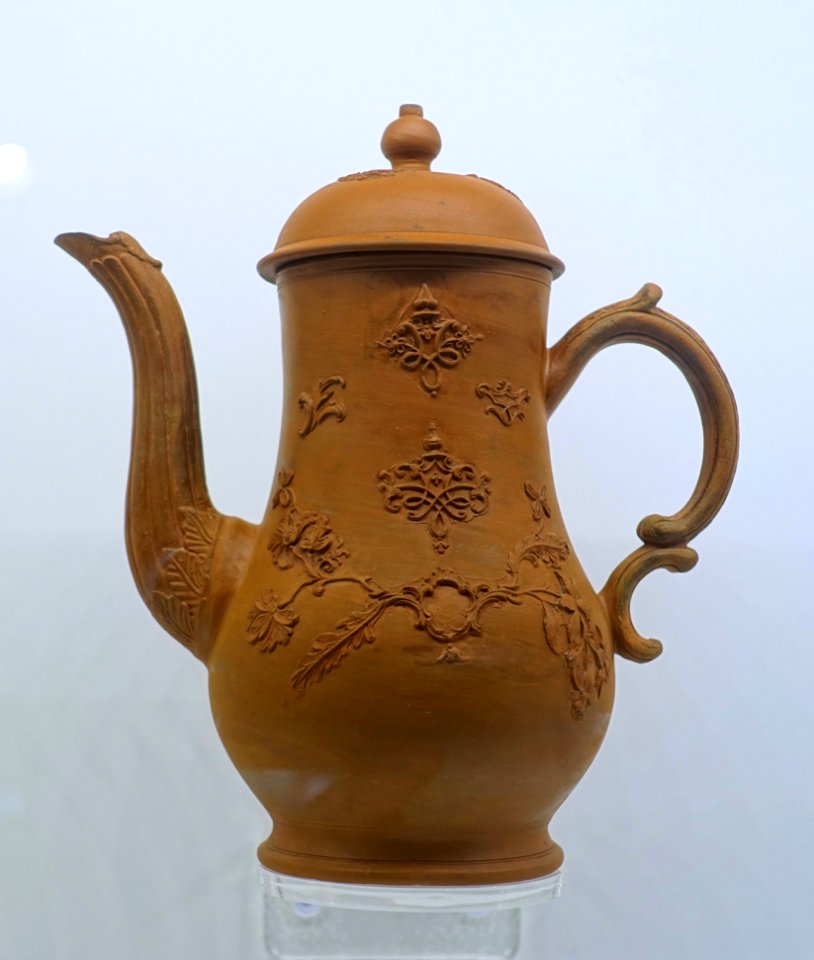 Coffee pot, England, probably Staffordshire, c. 1750-1760, stoneware - Montreal Museum of Fine Arts - Montreal, Canada - DSC09224