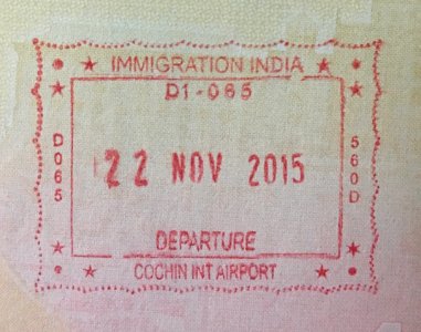 Cochin passport stamp departure 2 photo
