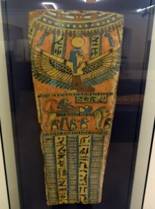 Coffin fragment with Nut and Anubis, view 1, Egypt, stuccoed and painted wood, perhaps 100 BC to 100 AD, A 1314 - Martin von Wagner Museum - Würzburg, Germany - DSC05316