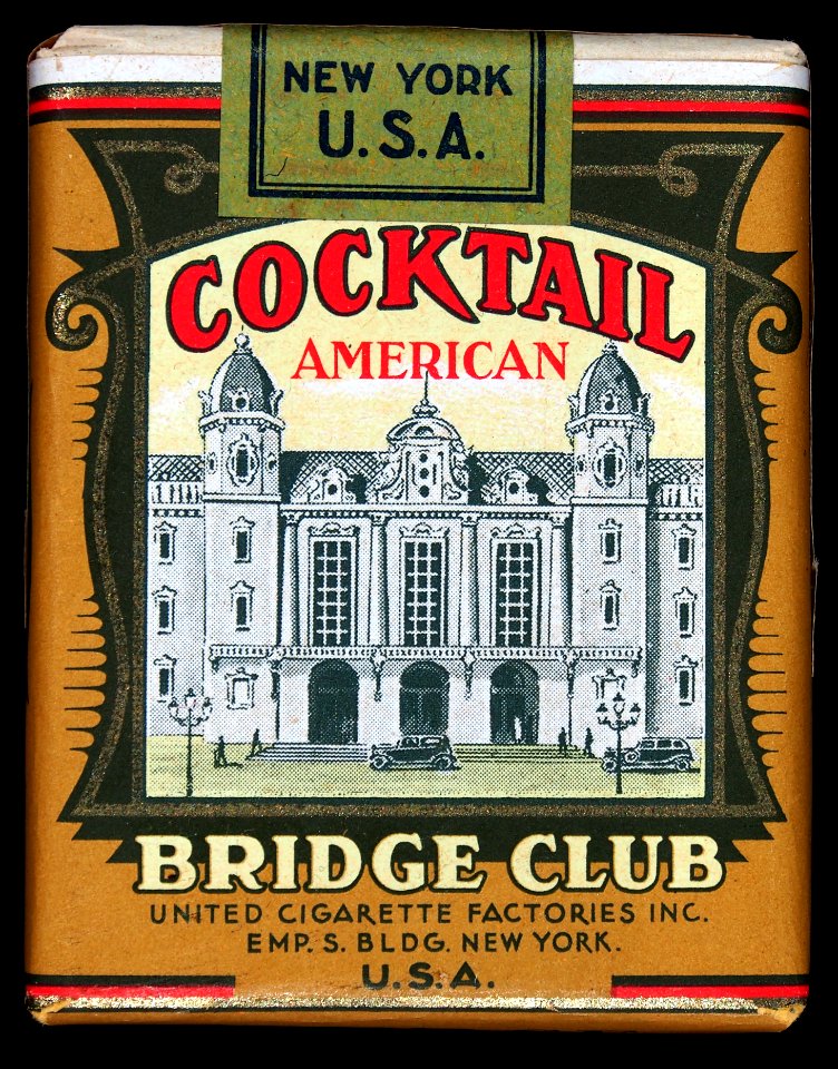 Cocktail Bridge Club cigarettes pack, front