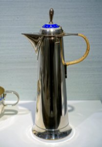 Coffee pot by Jan Eisenloeffel, Atelier Amstelhoek, Amsterdam, 1900-1902, silver, enamel - Hessisches Landesmuseum Darmstadt - Darmstadt, Germany - DSC00795
