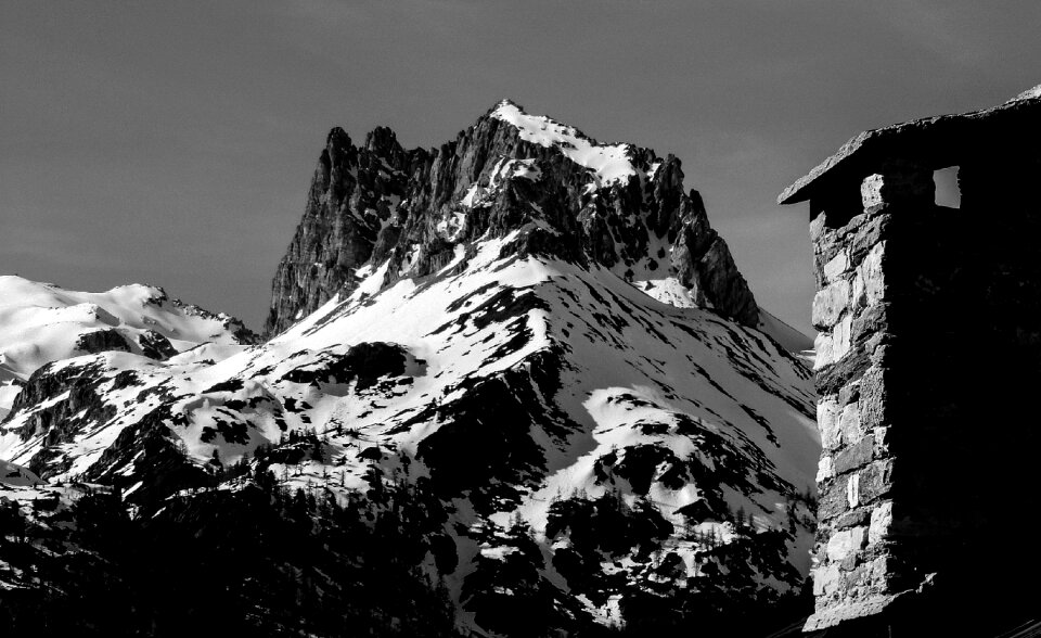 Mountain mountains black and white