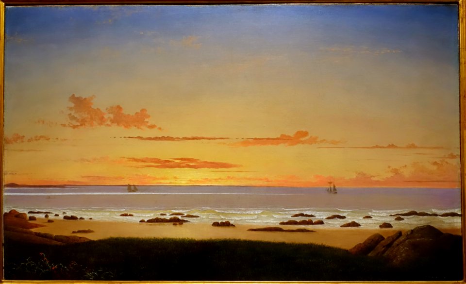 Coffin's Beach at Sunset, by Fitz Henry Lane, c. 1862, oil on canvas - Cape Ann Museum - Gloucester, MA - DSC01211