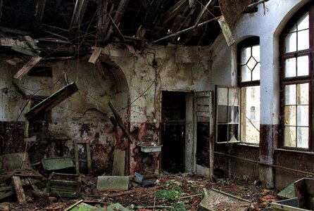 Shabby lapsed old building
