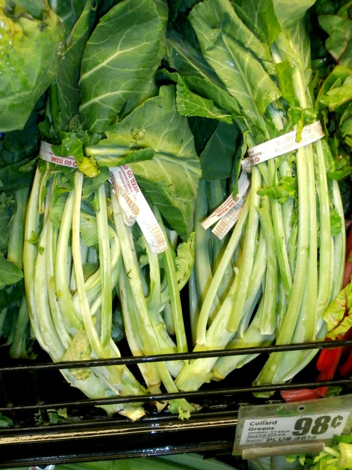 Collard green bunches