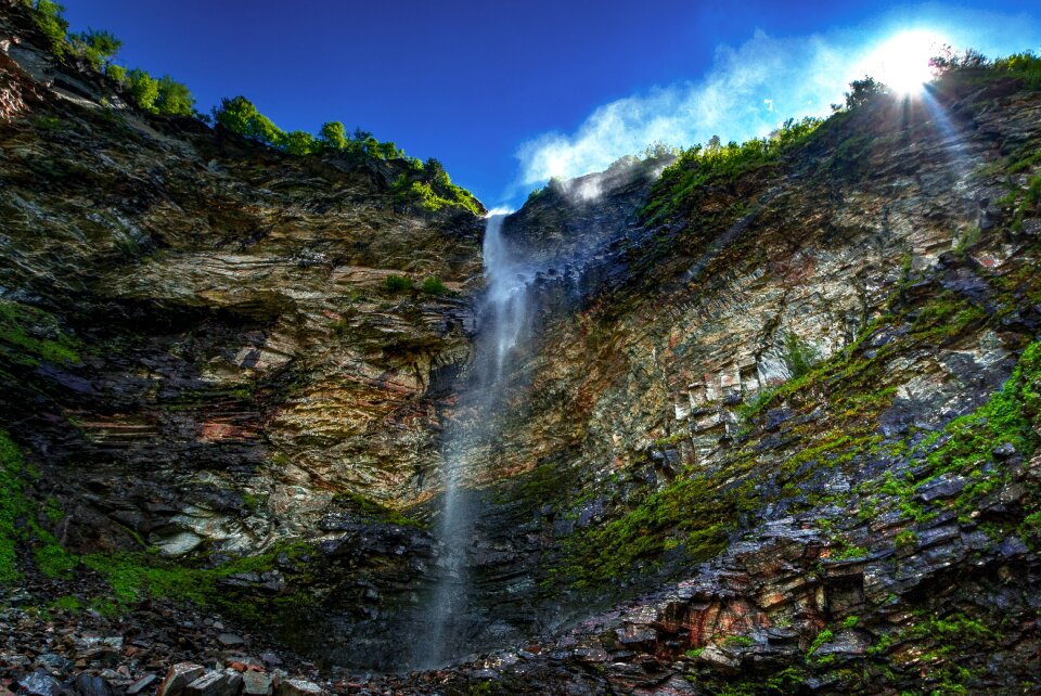 Alpine waterfalls mountain stream