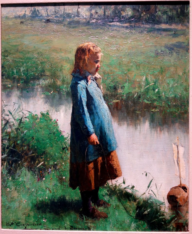Child Playing by Evariste Carpentier, undated - Museum M - Leuven, Belgium - DSC05426