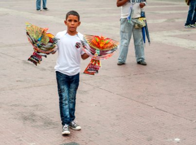 Child selling toys in the street