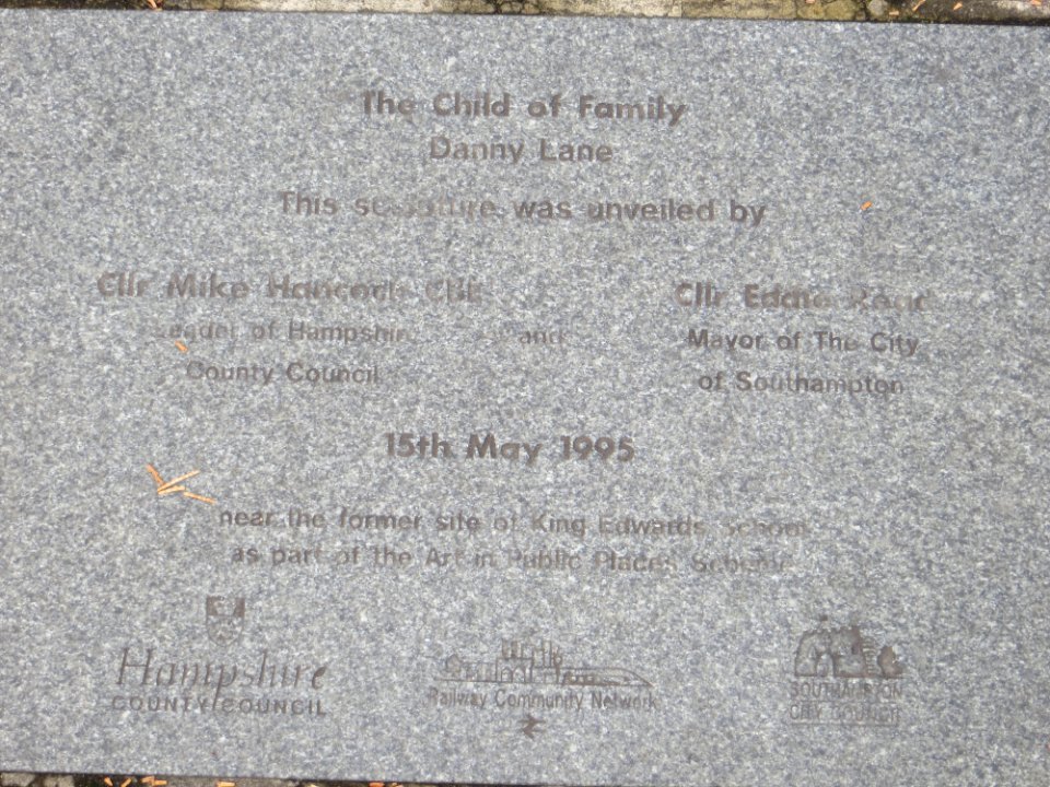 Child of Family plaque, Southampton Civic Centre