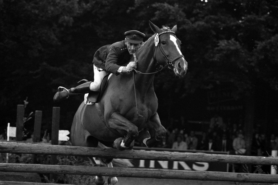 CHIO in Rotterdam, kapitein E V Campion (Ierland) op Garrai Eoin in actie, Bestanddeelnr 924-8861