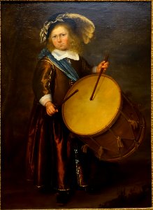 Child with a drum, school of Harmensz van Rijn dit Rembrandt, oil on canvas - Villa Vauban - Luxembourg City - DSC06451