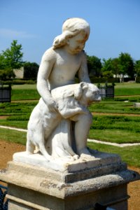 Child with dog, 1 of 2 - Wrest Park - Bedfordshire, England - DSC08316