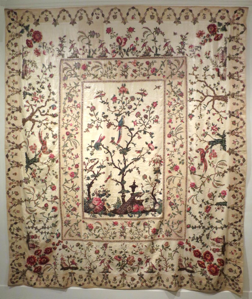 Chintz applique bed U.S. or England, Honolulu Museum of Art 3064