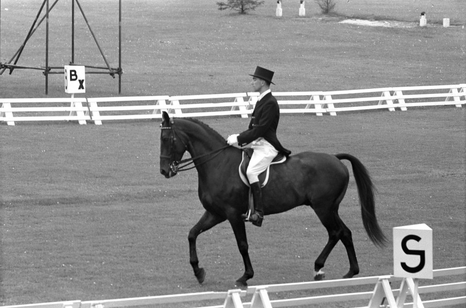 CHIO te Rotterdam, de duitser R Klimke met zijn paard Arcadius, Bestanddeelnr 914-2318
