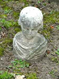 Child's head - Sculpture in Mount Auburn Cemetery - DSC06495