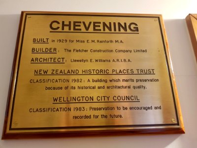 Chevening Flats plaque3