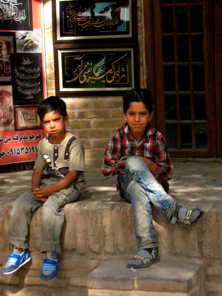 Children in Ribat-i-Abbasi of Nishapur (Hossein - Ali - Fatemeh - Hengameh and another girl - probably Afghani) 40