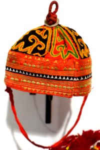 Child's cap, Hmong - Vietnamese Women's Museum - Hanoi, Vietnam - DSC04315