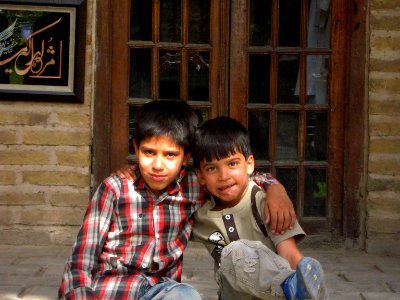 Children in Ribat-i-Abbasi of Nishapur (Hossein - Ali - Fatemeh - Hengameh and another girl - probably Afghani) 27 photo