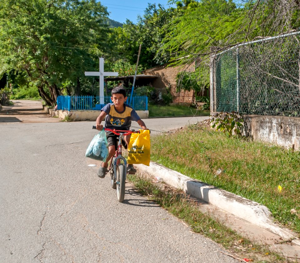 Children returning home to make everyday purchases at the winery