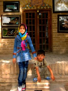 Children in Ribat-i-Abbasi of Nishapur (Hossein - Ali - Fatemeh - Hengameh and another girl - probably Afghani) 20 photo
