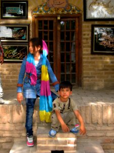 Children in Ribat-i-Abbasi of Nishapur (Hossein - Ali - Fatemeh - Hengameh and another girl - probably Afghani) 19 photo