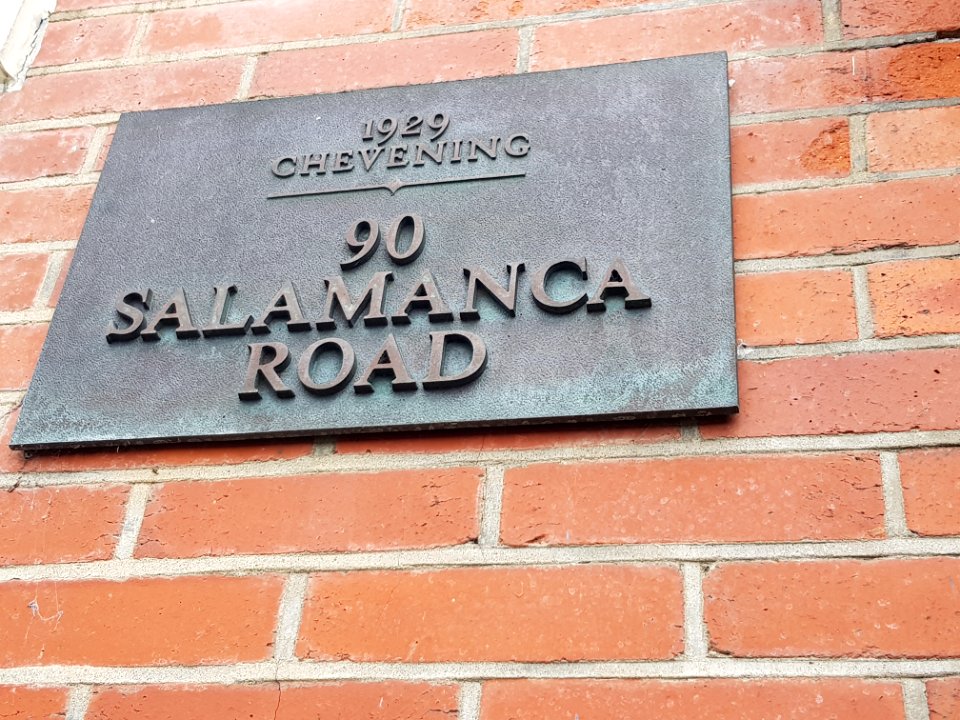 Chevening Flats address plaque