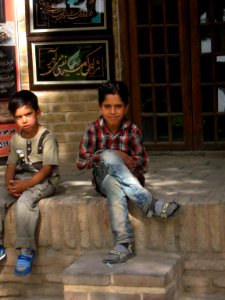 Children in Ribat-i-Abbasi of Nishapur (Hossein - Ali - Fatemeh - Hengameh and another girl - probably Afghani) 39 photo