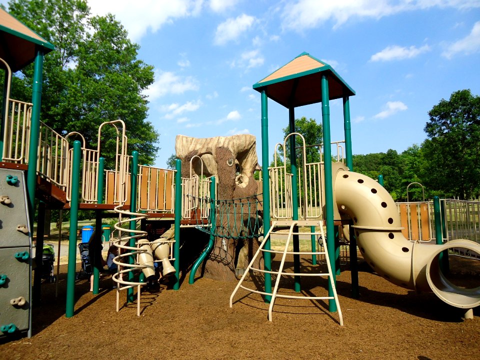 Childrens outdoor play equipment in park