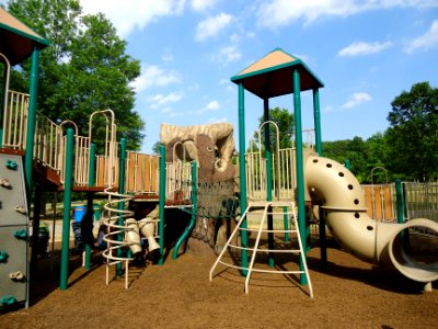 Childrens outdoor play equipment in park