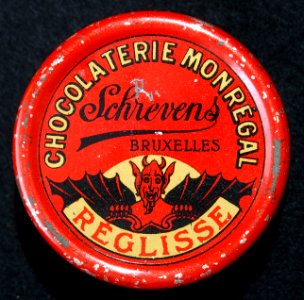 Chocolaterie Monregal Schrevens, Bruxelles, Reglisse blikje