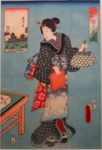 Chomei-ji at Muko-jima - One hundred famous places and beauties of Edo, by Toyokuni III (Kunisada), 1857 AD - Edo-Tokyo Museum - Sumida, Tokyo, Japan - DSC06792