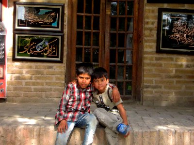 Children in Ribat-i-Abbasi of Nishapur (Hossein - Ali - Fatemeh - Hengameh and another girl - probably Afghani) 28