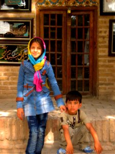 Children in Ribat-i-Abbasi of Nishapur (Hossein - Ali - Fatemeh - Hengameh and another girl - probably Afghani) 21 photo