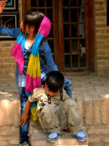 Children in Ribat-i-Abbasi of Nishapur (Hossein - Ali - Fatemeh - Hengameh and another girl - probably Afghani) 18 photo