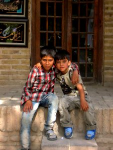 Children in Ribat-i-Abbasi of Nishapur (Hossein - Ali - Fatemeh - Hengameh and another girl - probably Afghani) 25 photo