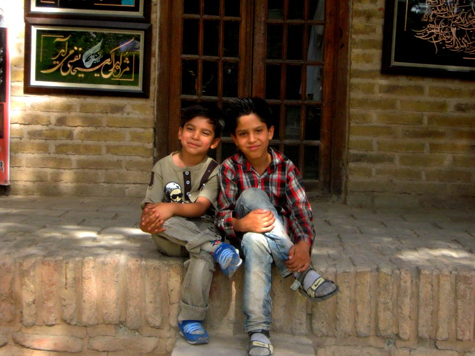 Children in Ribat-i-Abbasi of Nishapur (Hossein - Ali - Fatemeh - Hengameh and another girl - probably Afghani) 05