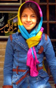 Children in Ribat-i-Abbasi of Nishapur (Hossein - Ali - Fatemeh - Hengameh and another girl - probably Afghani) (Cropped)