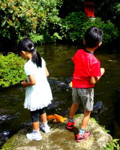Children at pond - Hakone-jinja - Hakone, Japan - DSC05849
