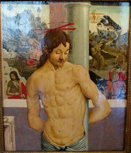Christ at the Column, attributed to Antonio Pollaiolo, late 15th century, oil on panel, once owned by Robert Browning - Gallery - Harewood House - West Yorkshire, England - DSC01972