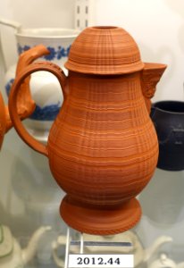Chocolate pot, Staffordshire, England, 1765-1775, unglazed red stoneware, HD 2012.44 - Flynt Center of Early New England Life - Deerfield, Massachusetts - DSC04691
