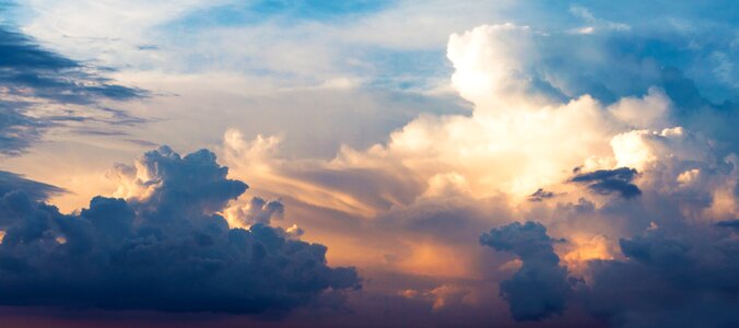 The sky dark blue orange