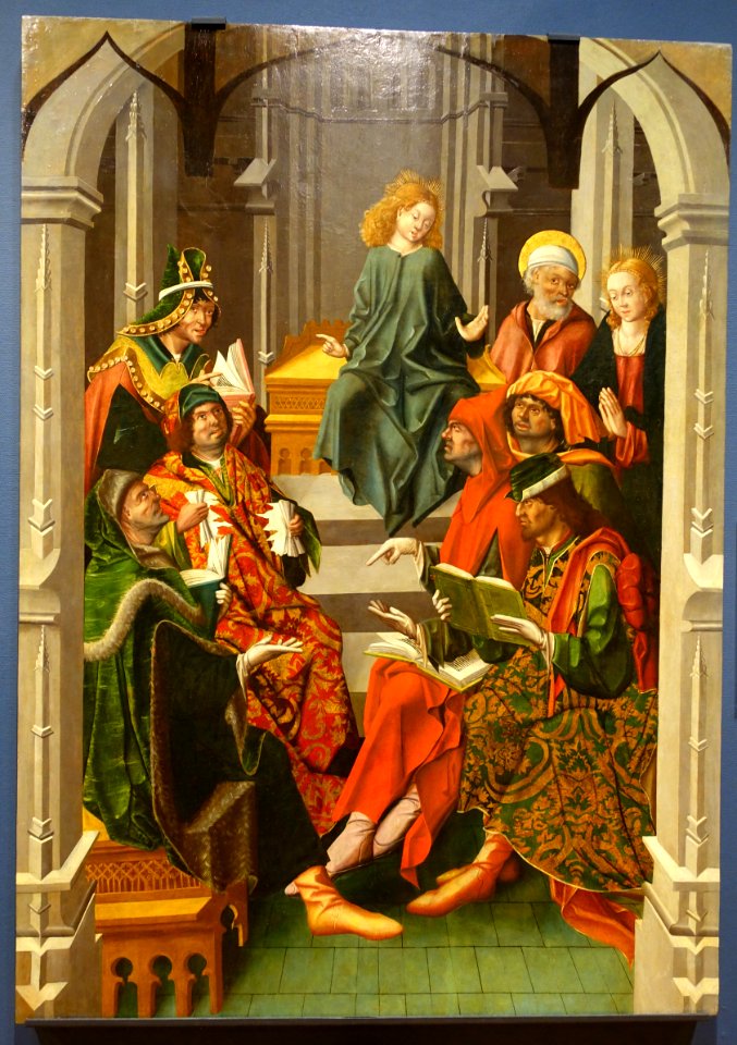 Christ Among the Doctors by Maestro Bartolomé, 1480-1488, oil on panel - University of Arizona Museum of Art - University of Arizona - Tucson, AZ - DSC08323