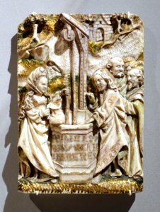 Christ and the Samaritan Woman, Netherlands or Lower Rhine, c. 1500-1510, ivory - Bode-Museum - DSC03673