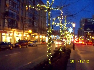 Christmas decorations on Front Street, Toronto -a photo
